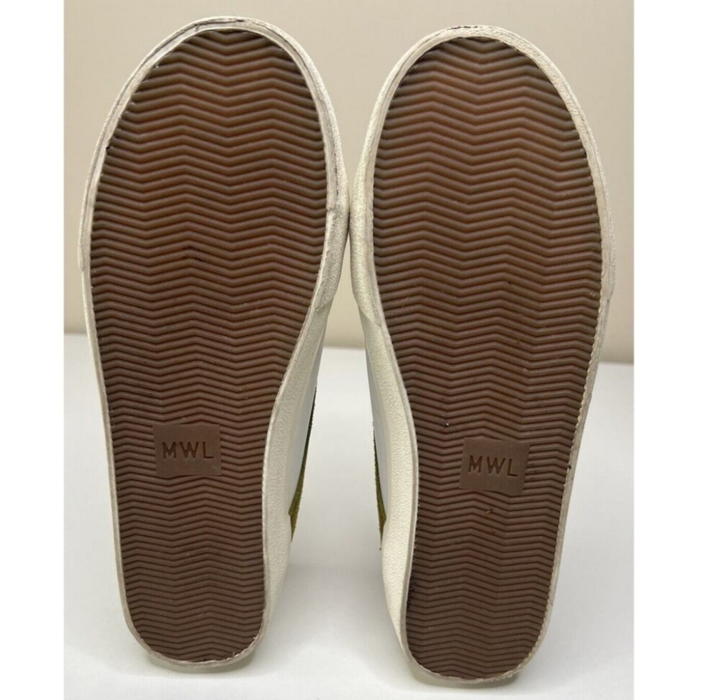 Madewell Sidewalk Sneakers White Leather Low Top Leopard Calf Hair EUC 8.5 - Picture 6 of 9